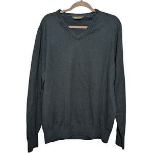 EDDIE BAUER Men's Size XL Tall Cashmere Blend Green Knit Sweater EUC